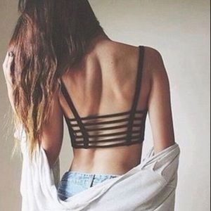 Black Bandeau with cage in the back