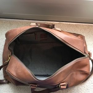 j crew leather weekender bag