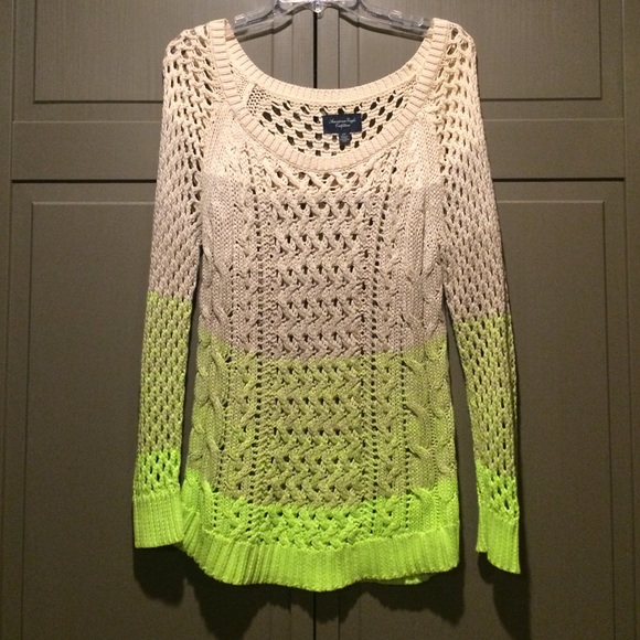 American Eagle Outfitters cream and green sweater - Picture 1 of 4
