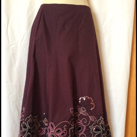 Purple Aline skirt with cut out details