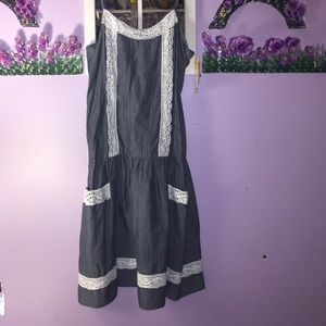 Blue and White Dress