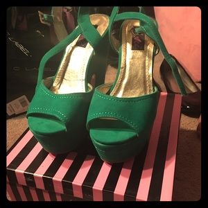 Green Open Toe Heel