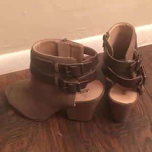 Open toe booties
