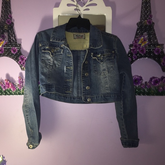 Army and Denim cropped Jean jacket