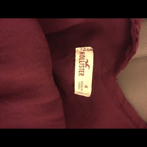 ❌SOLD❌ Hollister velvet lace skater dress burgundy - Picture 3 of 3