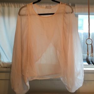 Billow sleeve open back woven