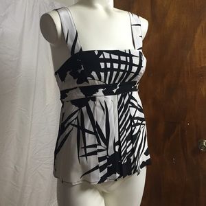 100% silk Armani Exchange Black & White Top XS