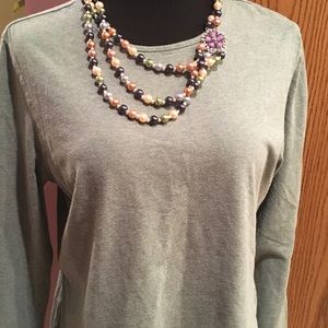 Comfy Lands End Long Sleeve T-Shirt Green