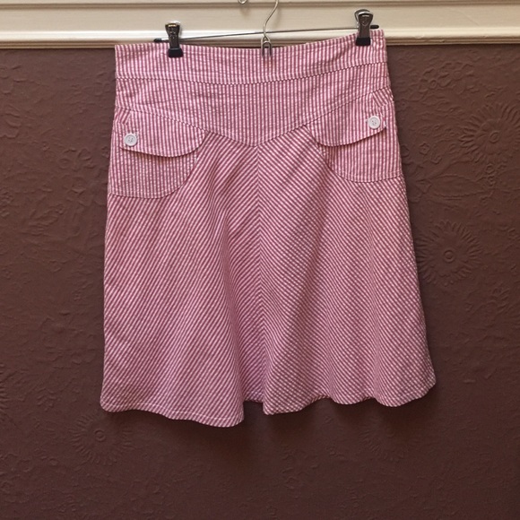 Necessary Objects Seersucker Striped Skirt