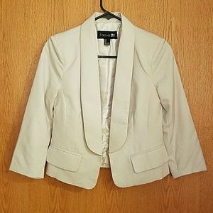 Cute Cream 3/4 Sleeve Blazer