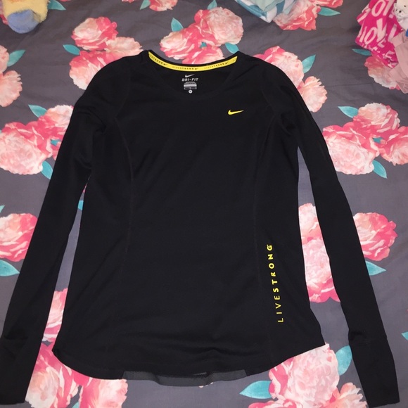 Women's Black Dri-Fit Live Strong Nike top