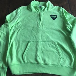 PINK by Victoria's Secret lime green quarter-zip