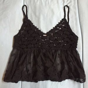Lace crocheted top