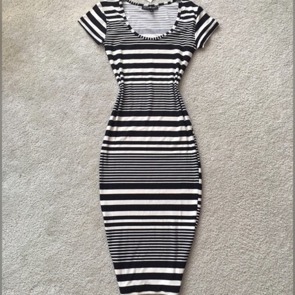 Stripped midi dress