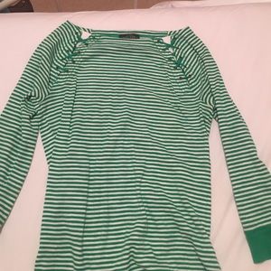 Ralph Lauren green and white striped shirt