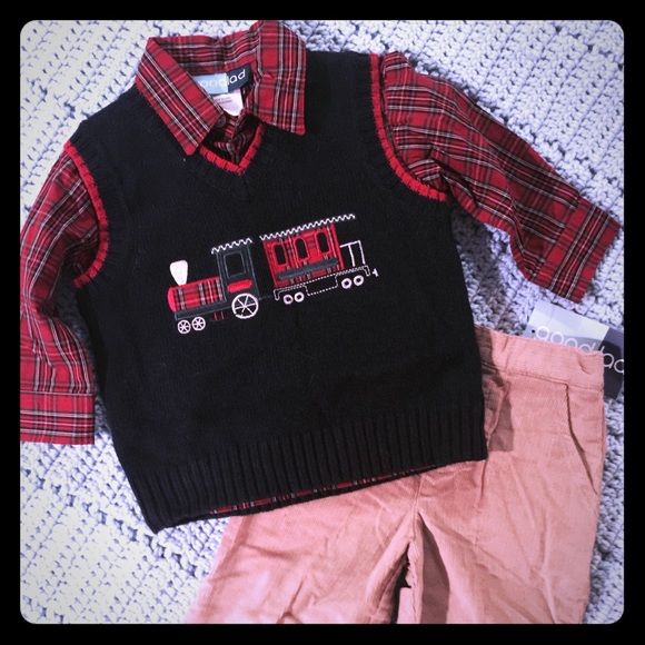 Infant Plaid Sweater Set