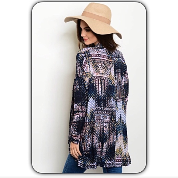 Bohemian Chic Kimono Cardigan Navy SM sold - Picture 4 of 7