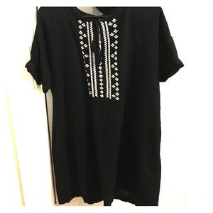 Black front detailing dress with tie