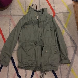 Army green utility jacket
