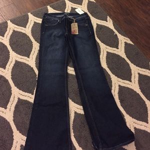Dark wash boot cut jeans