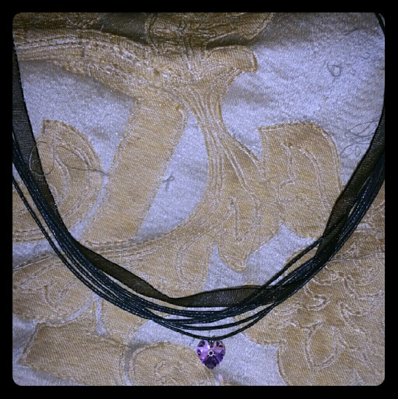NEW black cord and mesh necklace