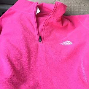 Women's pink north face zip up L