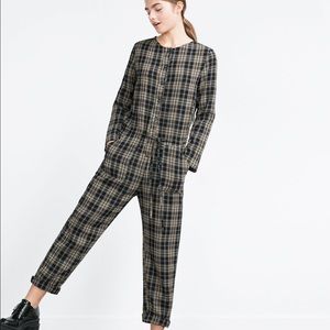 Zara Checked/Plaid Jumpsuit!