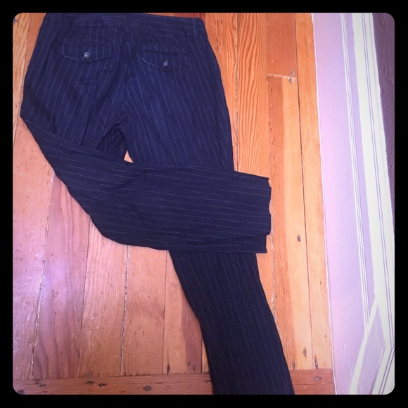 Anthropolgie Navy Pinstriped Pants