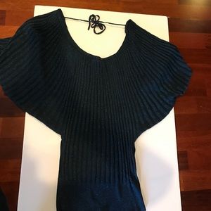 Bebe flutter sleeve shimmery top