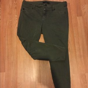 Olive green skinny jeggings