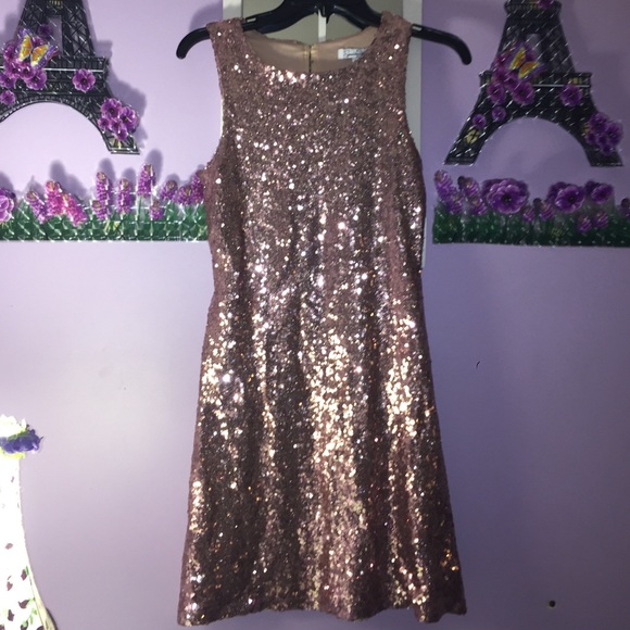 Sparkly rose gold dress