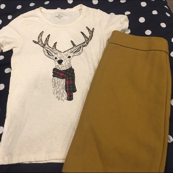 J. Crew Factory Tops - J. Crew Factory Reindeer Scarf Collector T-Shirt