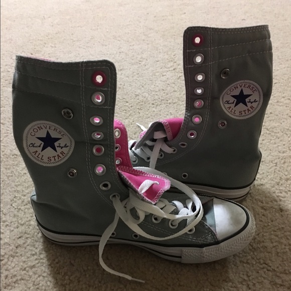 Pink and gray high top converse - Picture 4 of 4