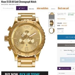 Nixon THE 51-30 300mm gold watch