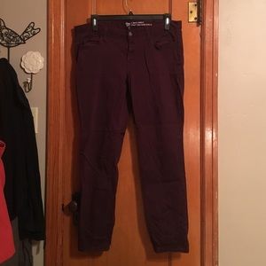 Maroon Gap pants.