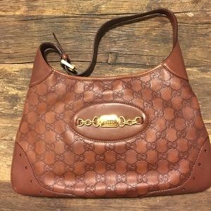 Gucci leather brown hobo Handbag