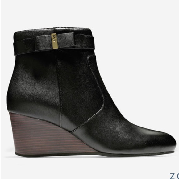 Brand new Coke Haan black leather boots