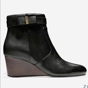 Brand new Coke Haan black leather boots