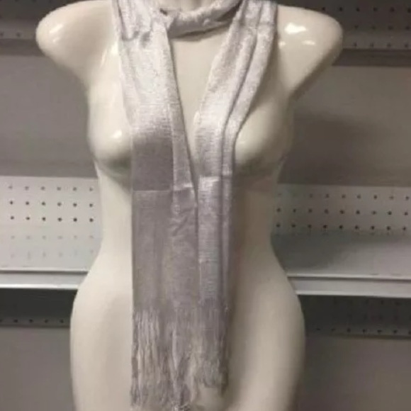 2 X SPARKLING SILVER & BLACK SASH SCARFS