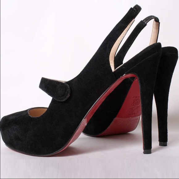 Louboutin Suede Mary Jane Pumps 37