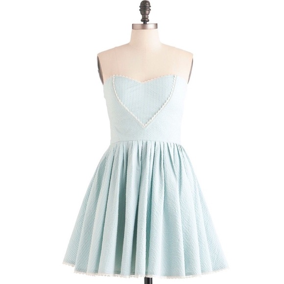 Betsey Johnson seersucker 50's sweetheart dress