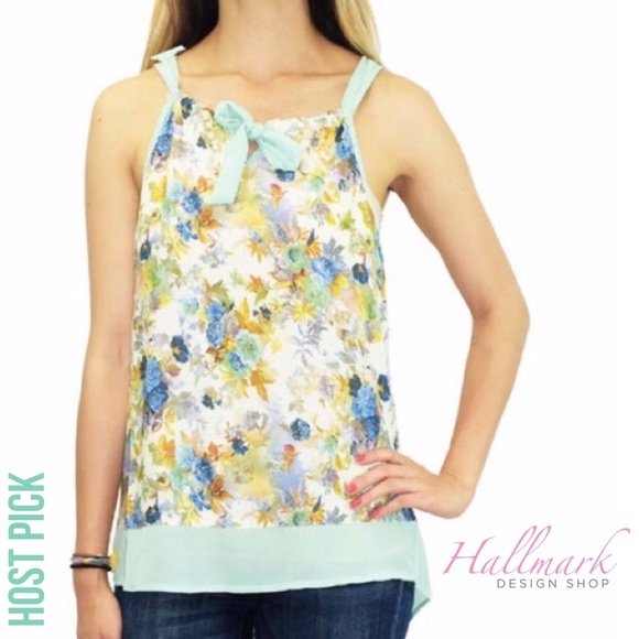 Mint Green Fresh Halter-Look Chiffon Top - Picture 2 of 4