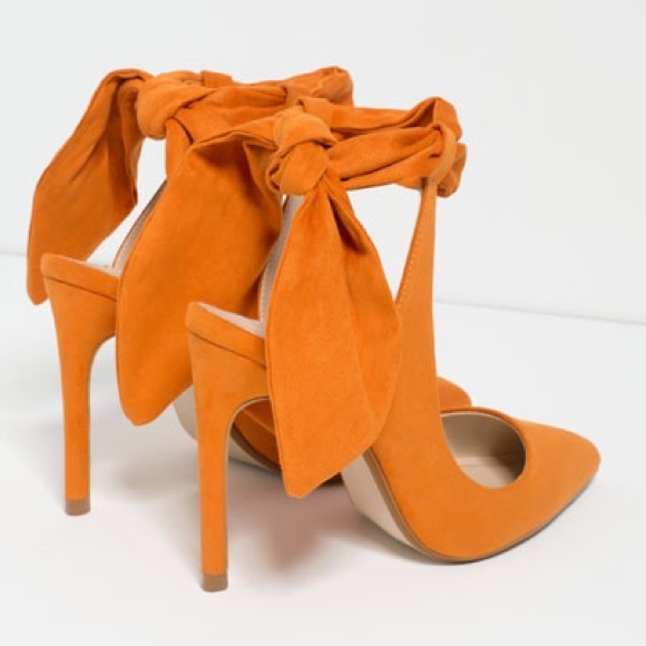 Zara Orange Bow Heels - Picture 2 of 3