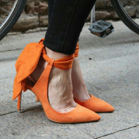 Zara Orange Bow Heels - Picture 3 of 3