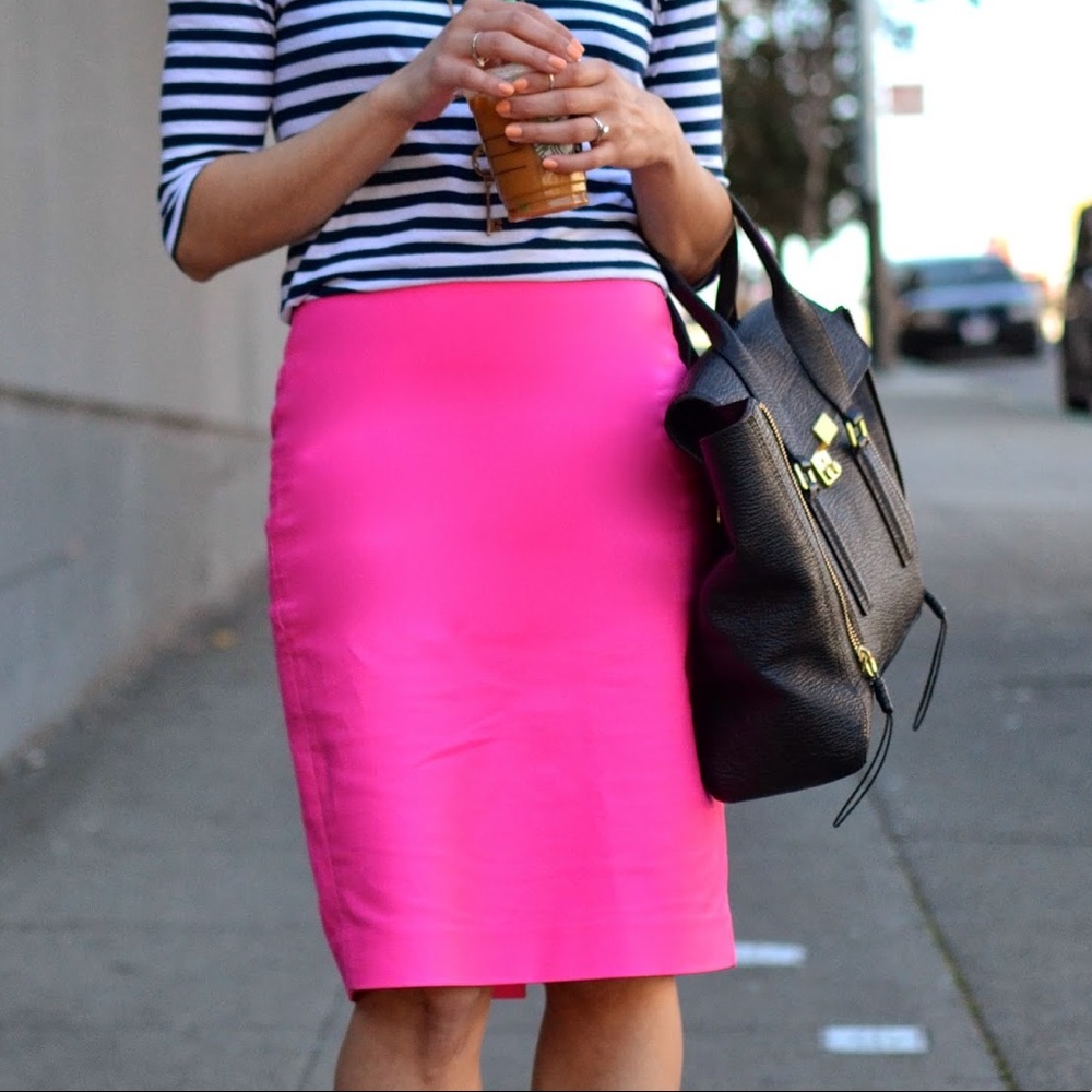 J.crew pink pencil skirt
