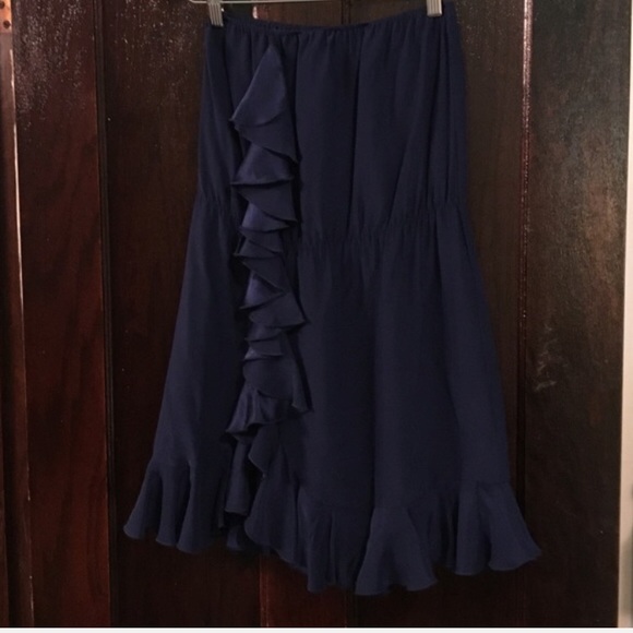 Amanda uprichard silk ruffled strapless dress - Picture 4 of 4