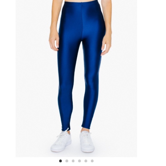 Cobalt shiny tricot leggings by AA