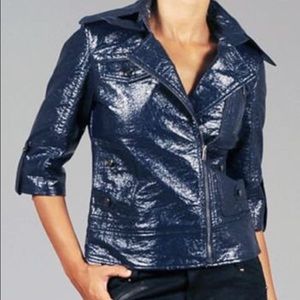 Women's biker style rain jacket
