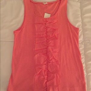 Light crepe J.Crew ruffled front tank