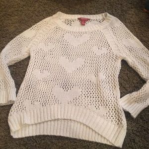 White girls heart sweater